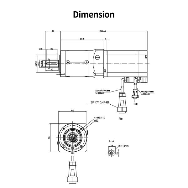 400W Absolute Value Encoder, Electric Forklift Steering Servo Motor, Robot Servo Motor