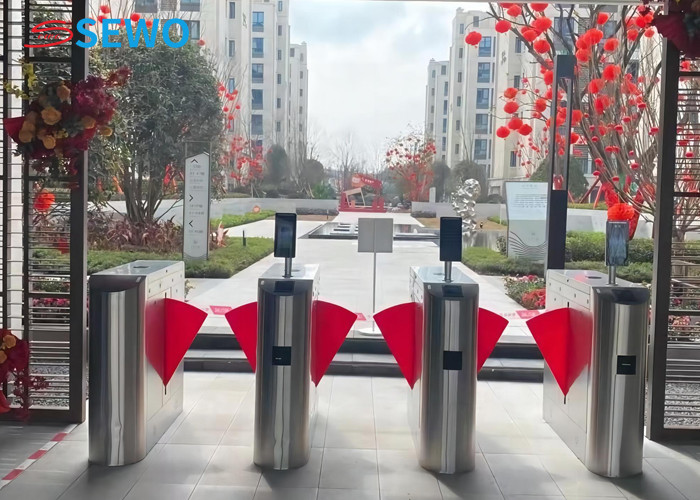 Access Control Flap Barrier Gate Face Recognition Barcode Scanner Turnstile For Gym Stadium