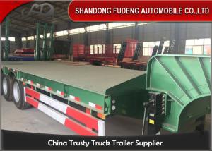 China Gooseneck Semi Low Bed Trailer , Heavy Equipment Low Loader Trailers on sale
