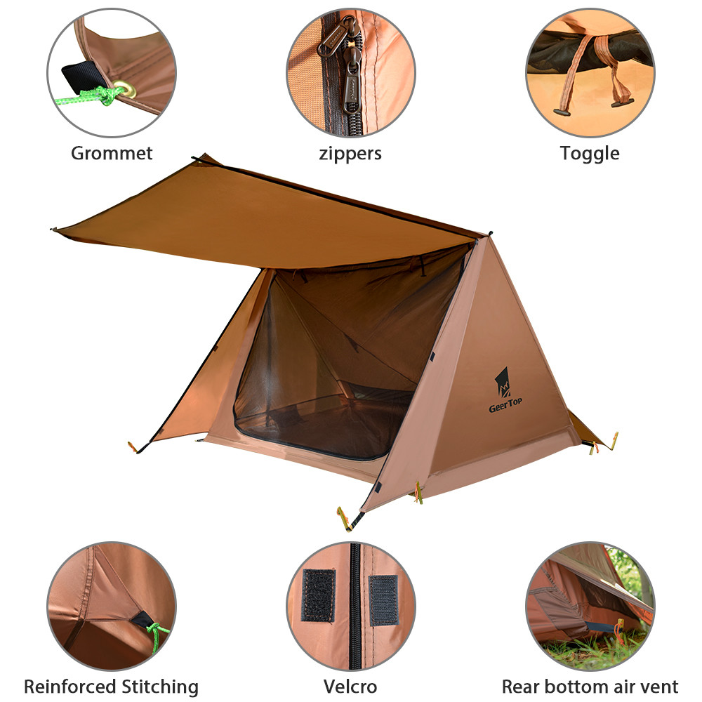 Breathable Lightweight 2 Man 1.53kg Survival Gear Tent