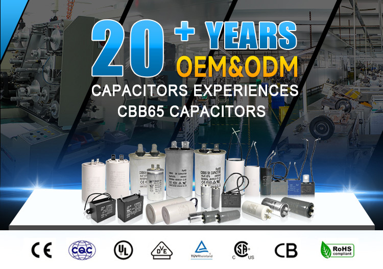 CBB65 450V 20UF Round Type Capacitor S2 ROHS Air Compressor 3000 Hours C-Class