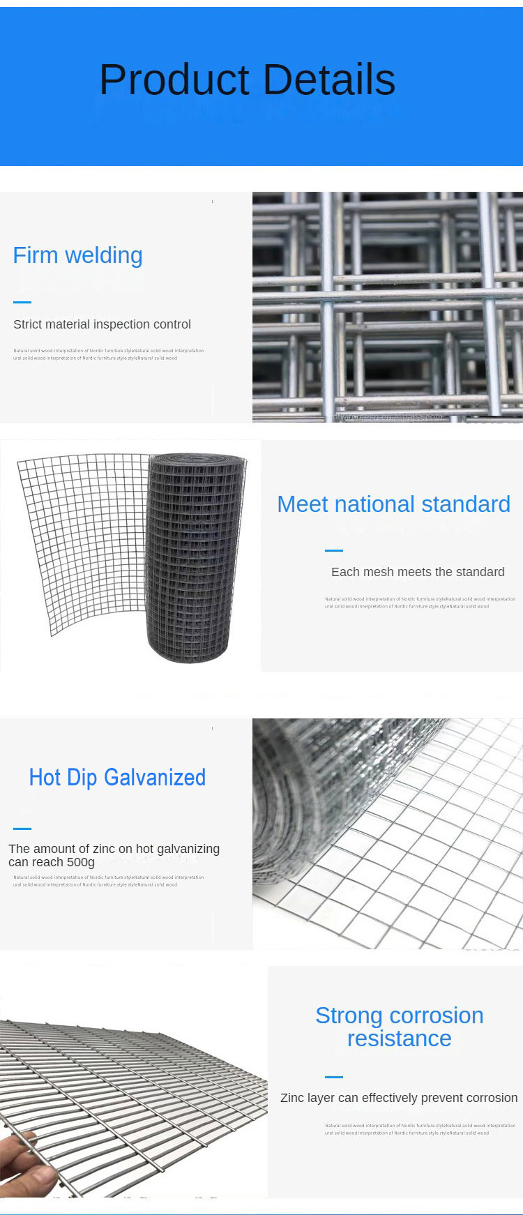 Hot Dipped Galvanized Welded Wire Mesh Roll 2mx30m Corrosion Resistant for Construction Fencing