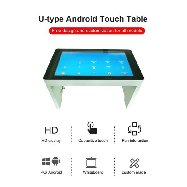 32-inch U-shaped multimedia interactive consultation and inquiry table suitable for multiple scenarios