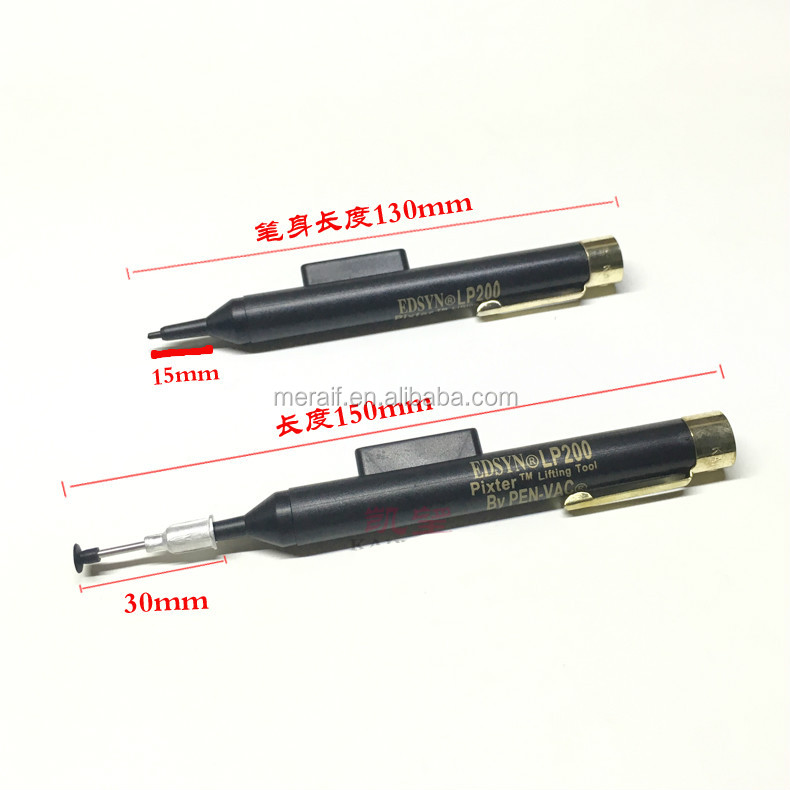 LP200 vacuum pen Anti-satic IC Pick-up Vacuum Sucker Pen + 2 Suction Headers for BGA SMD Work Reballing Aids