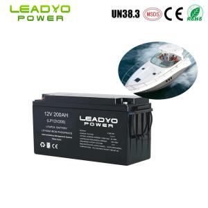 China Rechargeable IP66 Lithium ion Marine Battery 12V 200Ah  LiFePO4 Deep Cycle Batteries with Smart App on sale