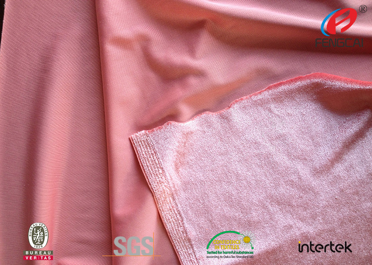 polyester Korea velvet fabric, polyester spandex 4 way stretch velvet fabric for garment