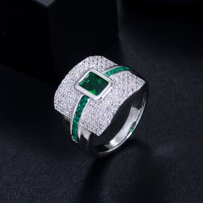 Elegant square Shaped CZ Rings Women Ring for Wedding Ring Wedding Sweet Design Jewelry Valentine's Day Love Ring