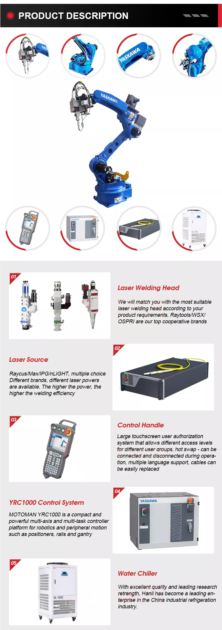 RAYCUS Laser Source 6-axis Collaborative Robot Arm for Automated Cobot Welding and Cutting of Metal Parts