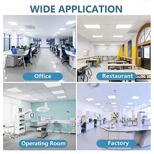 40W 5000LM LED Flat Panel Light 120-277V Indoor LED Ceiling Office Lights