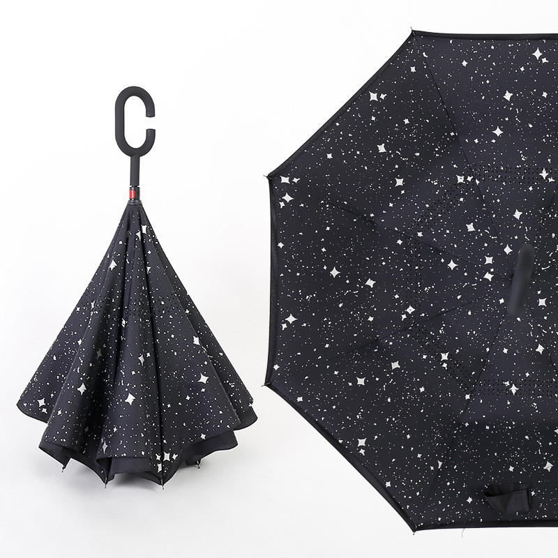 Double Layer Reverse Inverted Umbrella Pongee Fabric BSCI Approved