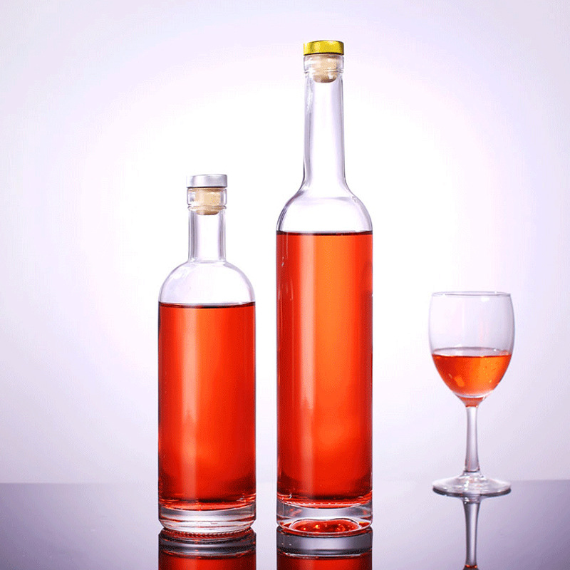 200ml-750ml Glass White Wine Bottle Vodka Bottle Water Bottle Cork with Custom Color