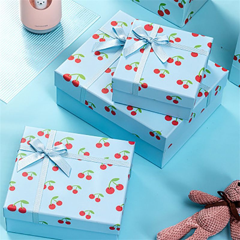 Ribbon Bow Tie Lid and Base Carton Box, Luxury Gift Paper Packaging Boxes