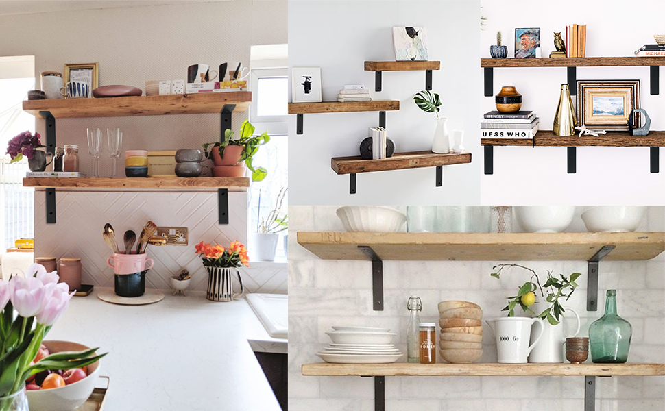 Industrial Iron Shelf Brackets for Rustic Scaffold Board White Equipments CNC Stamping