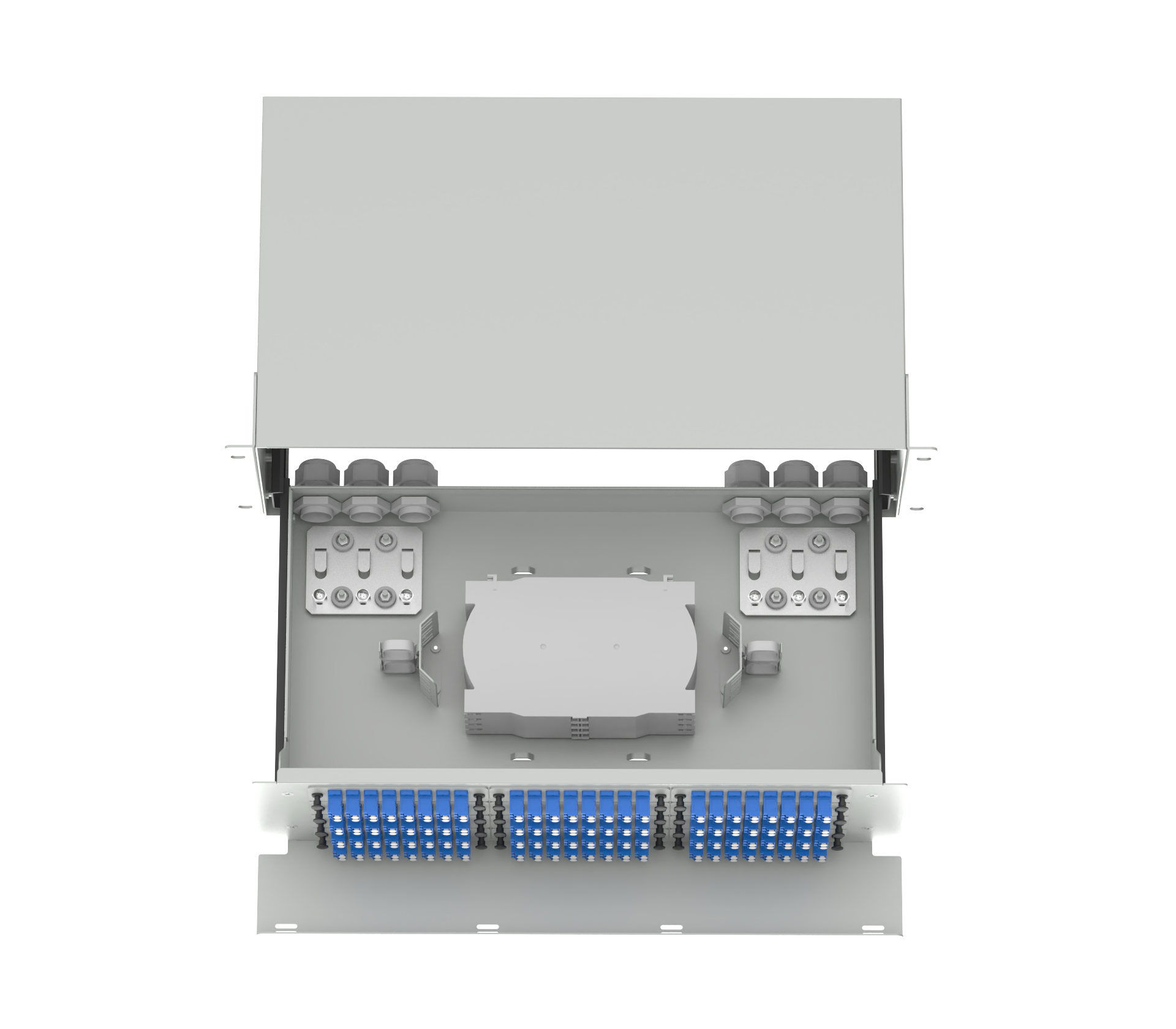 Data Center LC Type 192 Ports Optic Fiber Distribution Patchpanel Fiber Optic Equipment WHITE