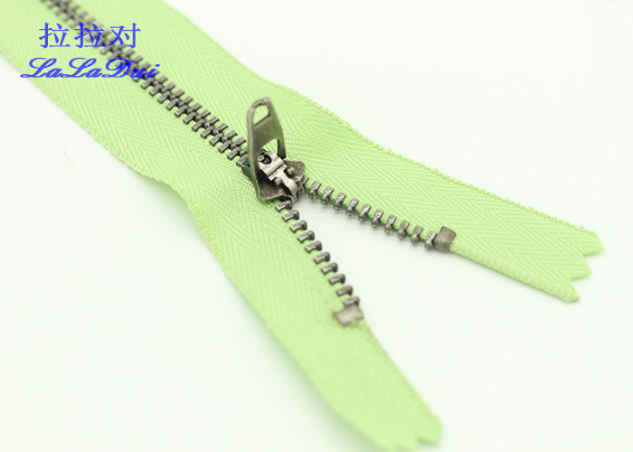 Clothes Canvas Bags Antique Brass Closed End Zip 3# Grey / Blue / Black Tape