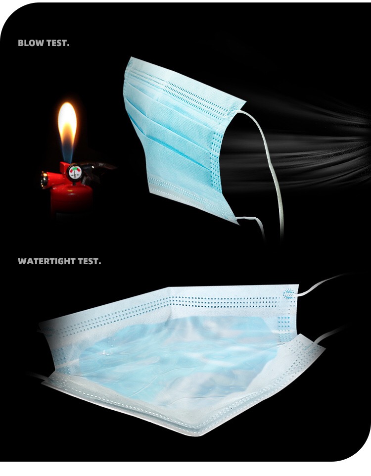 Disposable Antibacterial Face Mask 3 Ply Non Woven Protective Face Mask Anti Virus