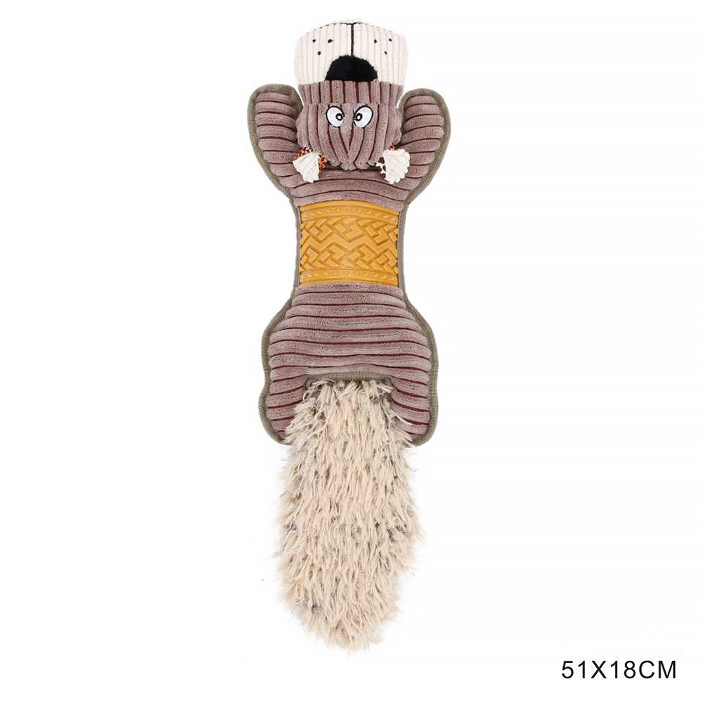 Brown Indestructible Plush Dog Toy For Aggressive Chewers Over 7-15 Years