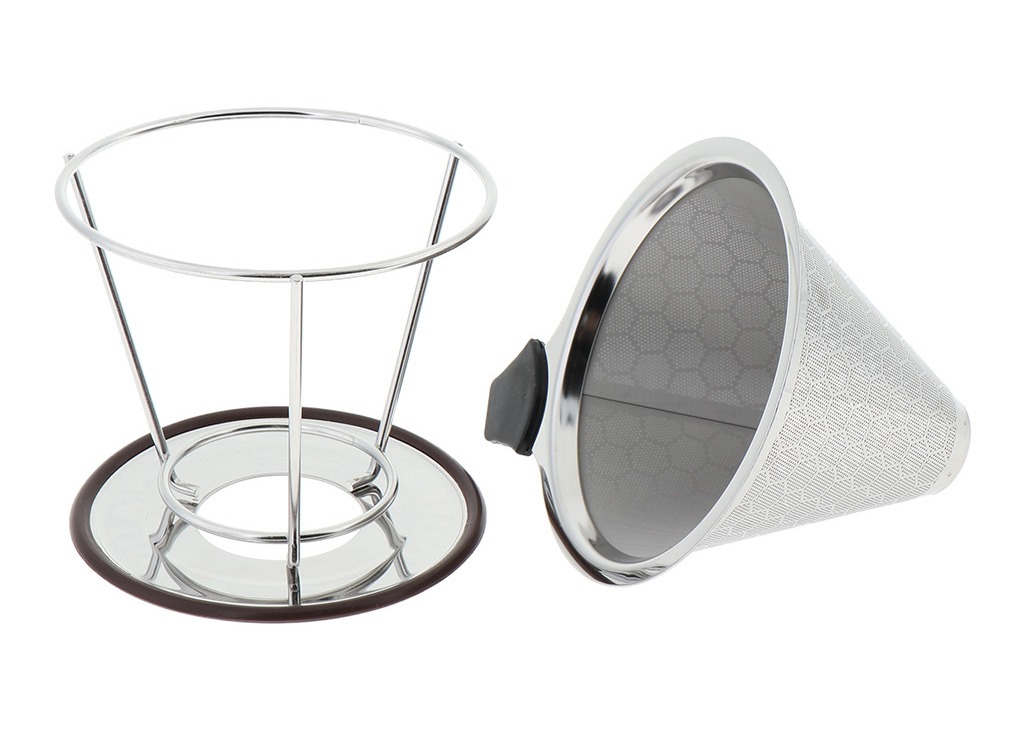 Ss316 Micron Mesh Customized Coffee Filter Drip Cone With Holder
