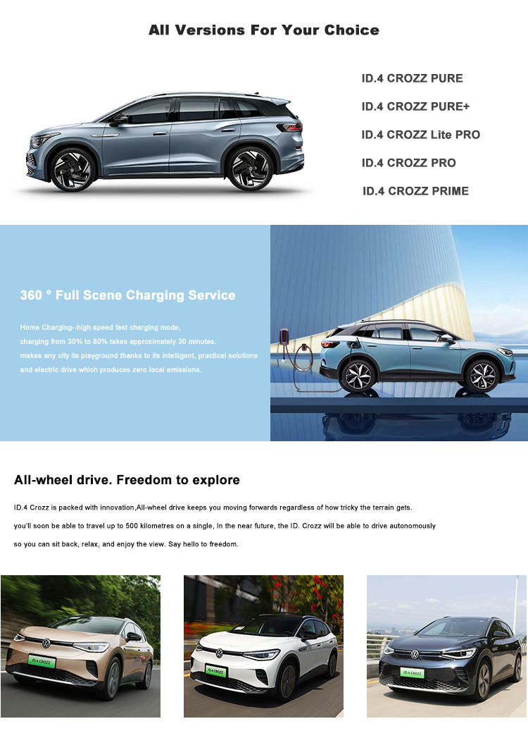 New Energy Vehicle Pure Prime EV SUV VW ID4 ID6 Crozz Electric Car For Volkswagen