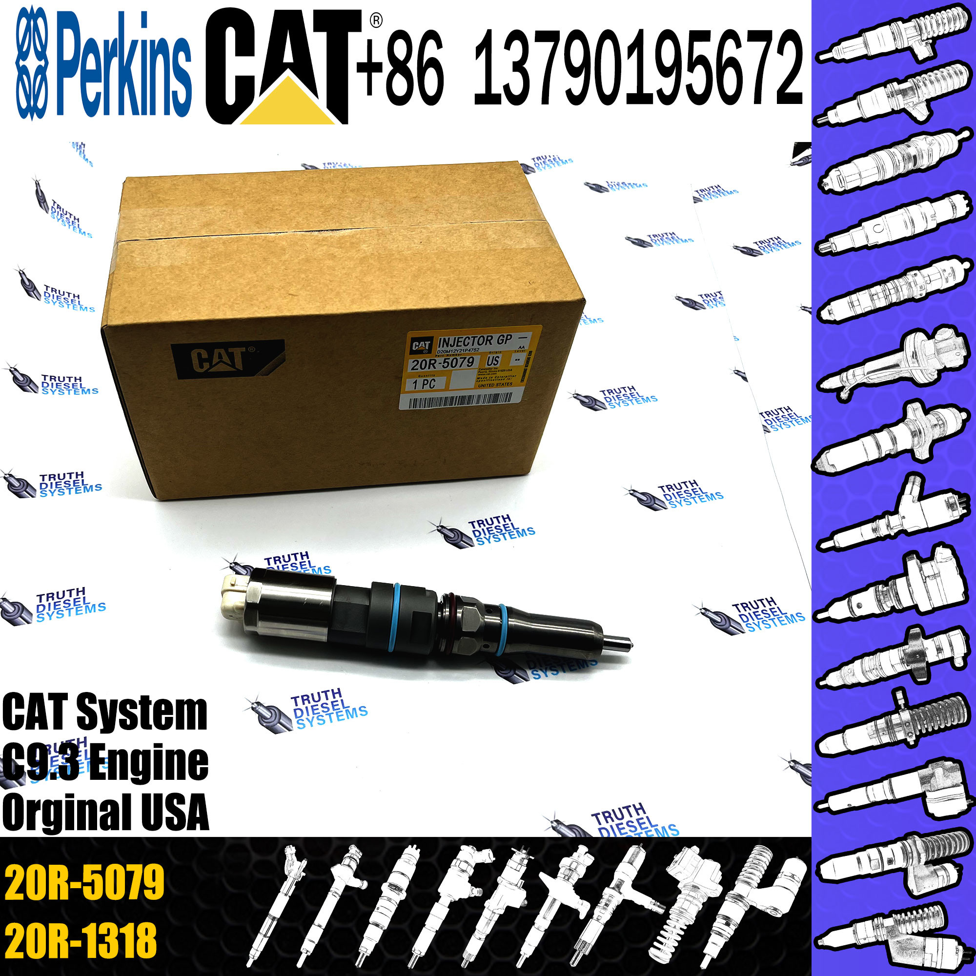 Fuel Injector C9.3 C9 Engine Parts 4563493 456-3493 456-3509 4563509 363-0493 20R-5079 For CAT 336E 336F E336E E336F Exc