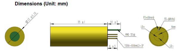 G532 Green Laser Module Diode Crystal with Wide Temperature Range and RoHS Compliance