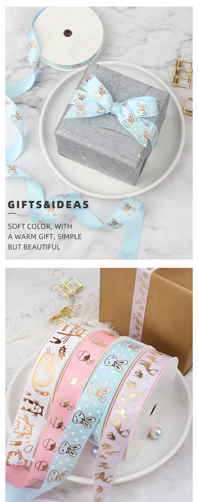 Support Custom Valentine Wedding Print Ribbon Roll Polyester Satin Ribbon Belt
