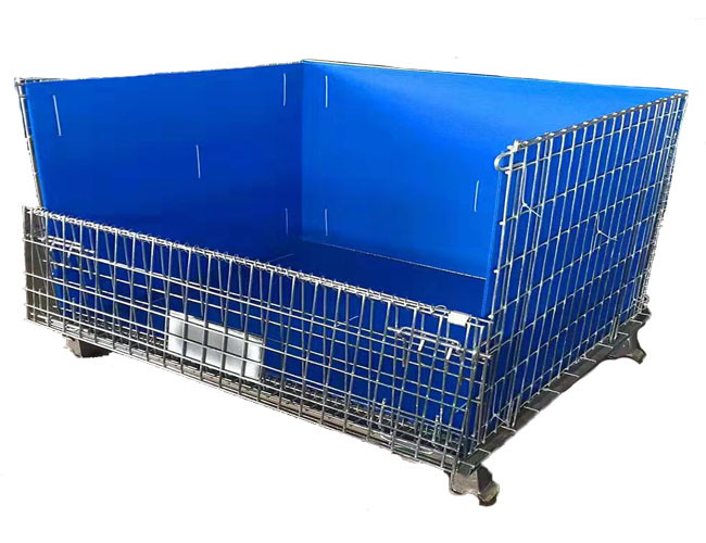 Workshop Shelf Of Belt Wheel Metal Cages And Pallets Folding