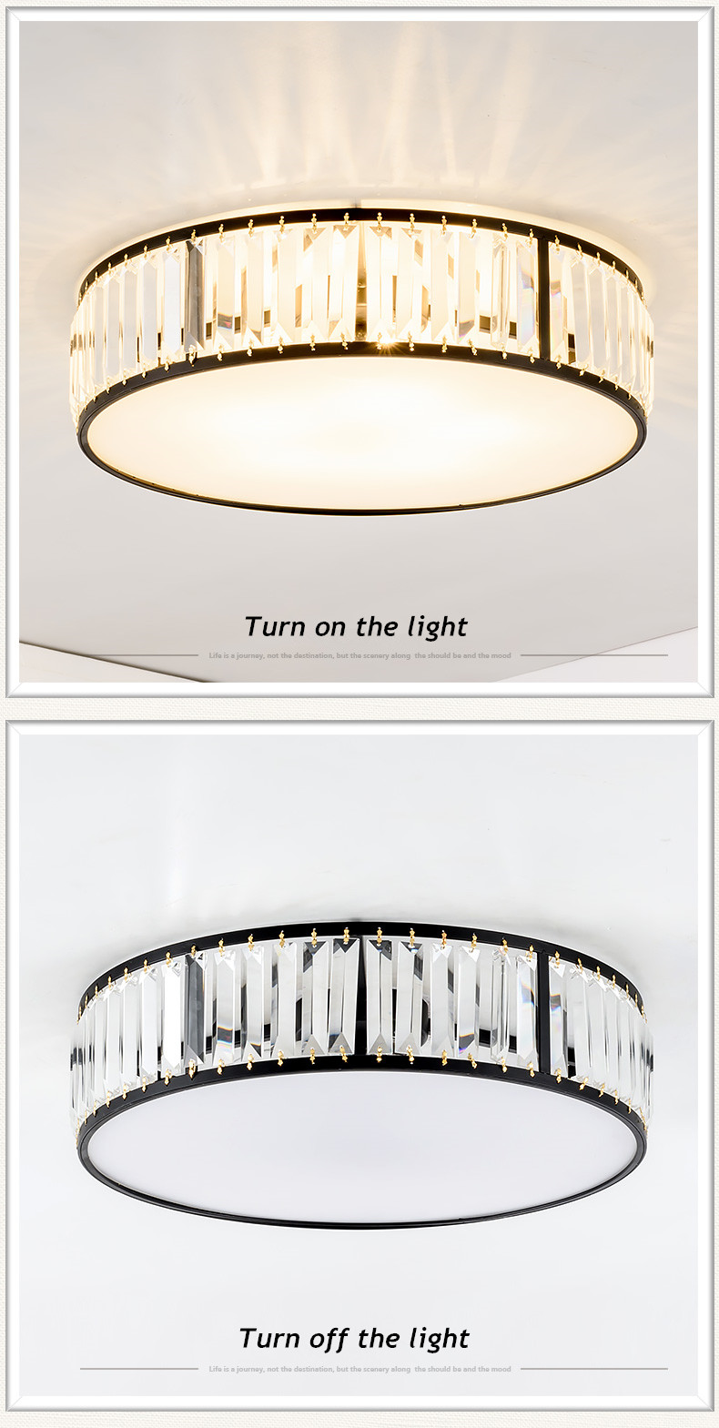 Modern Led Ceiling Lights Crystal Living room decor Creative Black chandelier lamp(WH-CA-98)