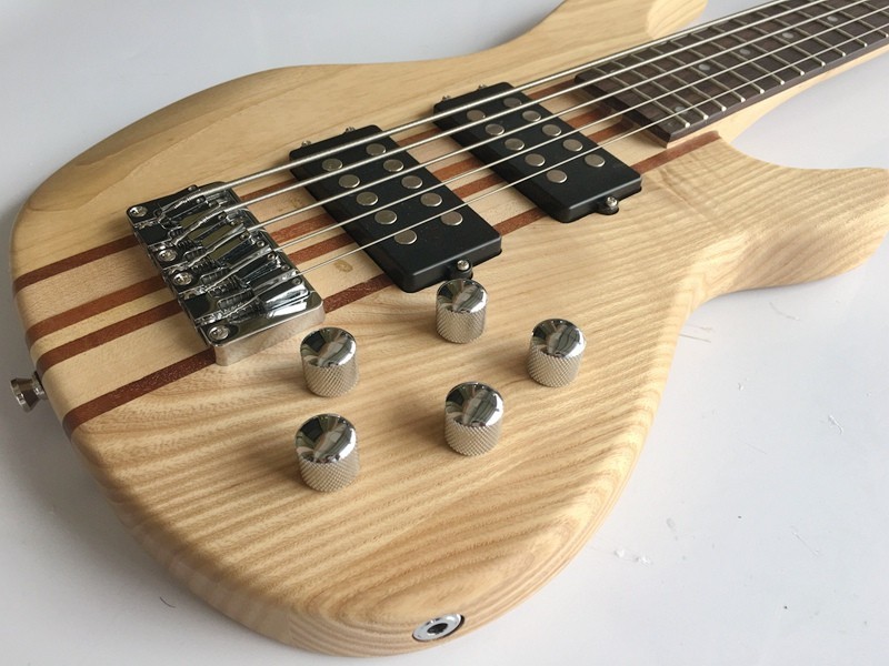 professional active electric bass guitar neck through body bass guitar with ashwood body
