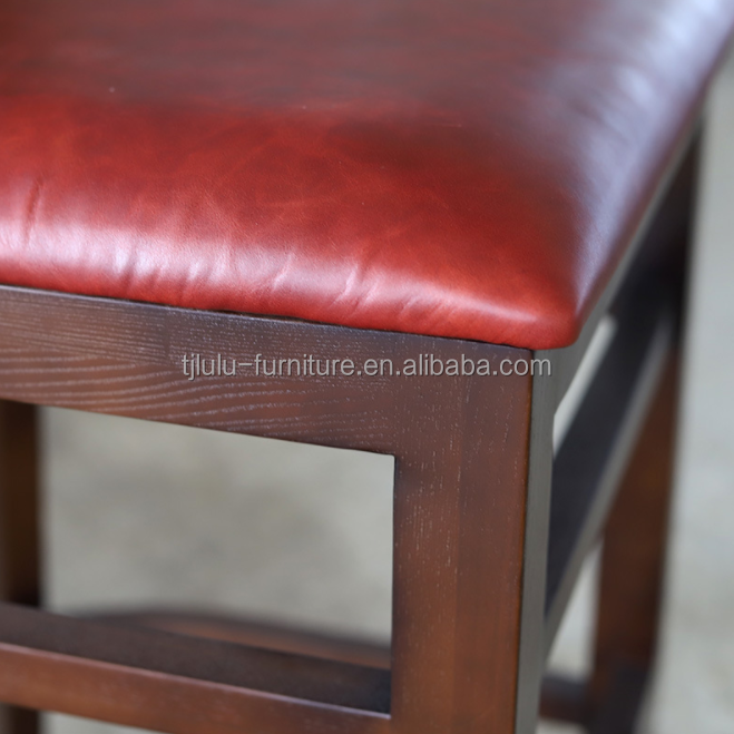 Bar Furniture Modern Solid Wood High Chair Wood Bar Chair for Restaurant Dining