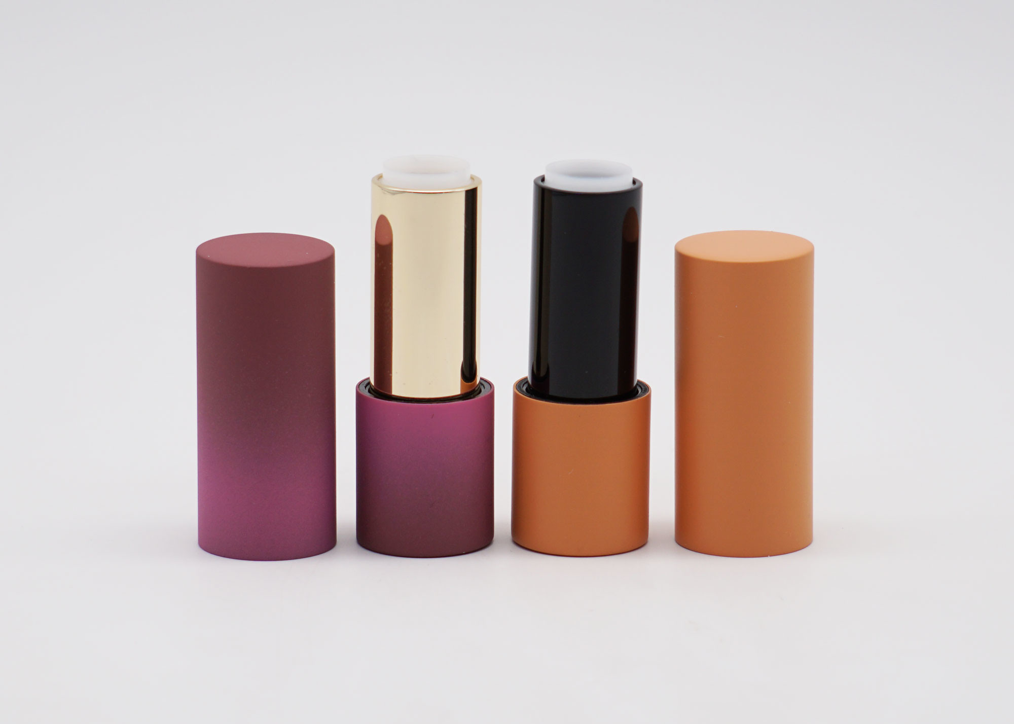 Orange Rubber Soft Touch Empty Lip Balm Tubes BulkRound Frosted