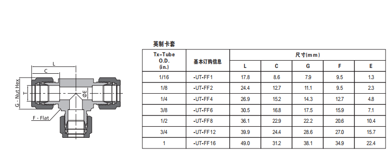 304/316 Stainless Steel Double Ferrule Compression Tube Fittings Tee Customized Support ODM Liquid Medium 1 Piece MOQ