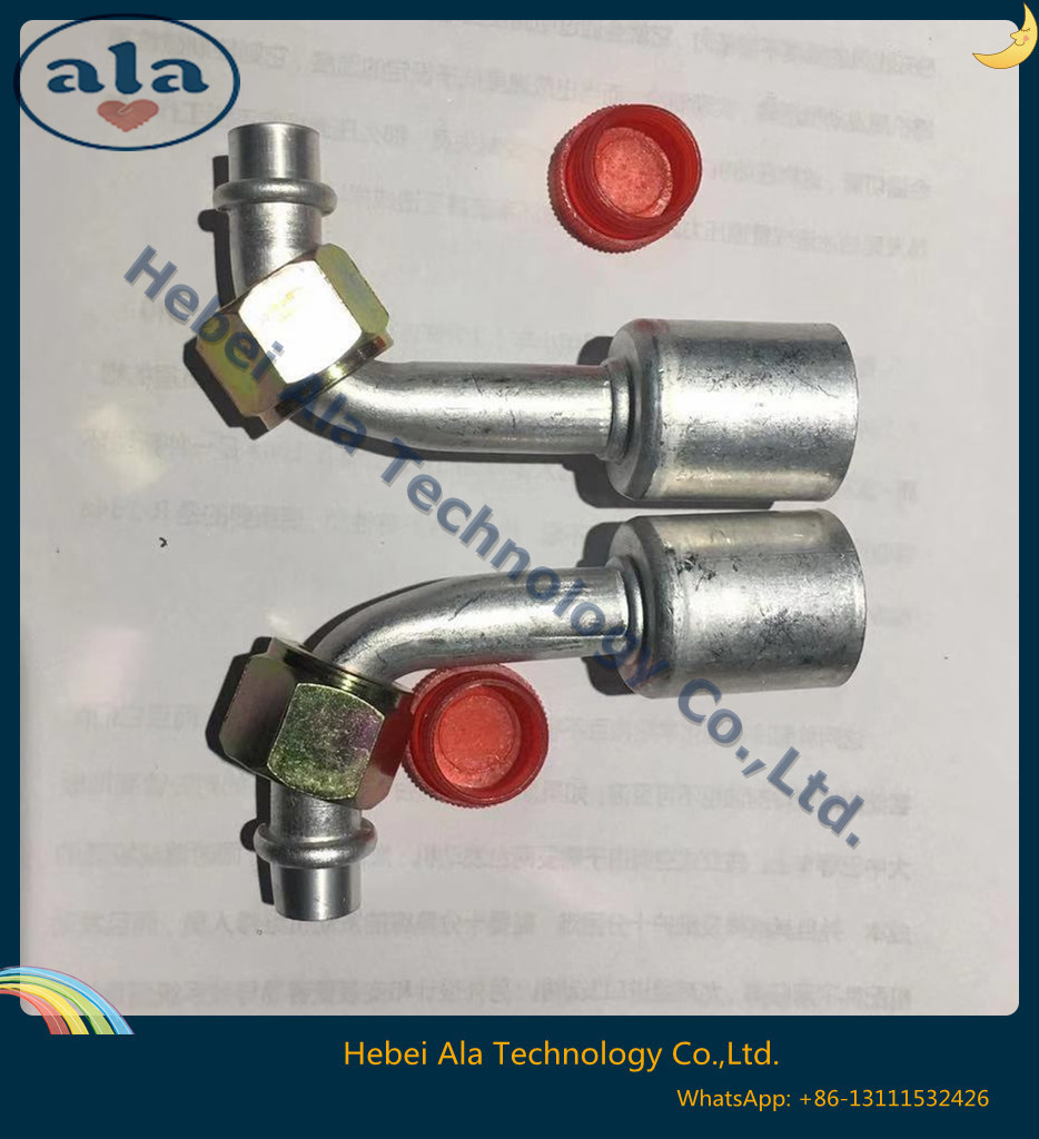 Female O-Ring fittings Aluminium joint with iron cap Connectors auto air conditioning hose ends ACO-ring female fittings