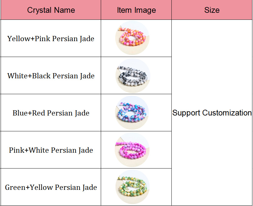 Rainbow Persian Jade Loose Beads Round Shape Beads Diy Jewelry Accessories For Gift