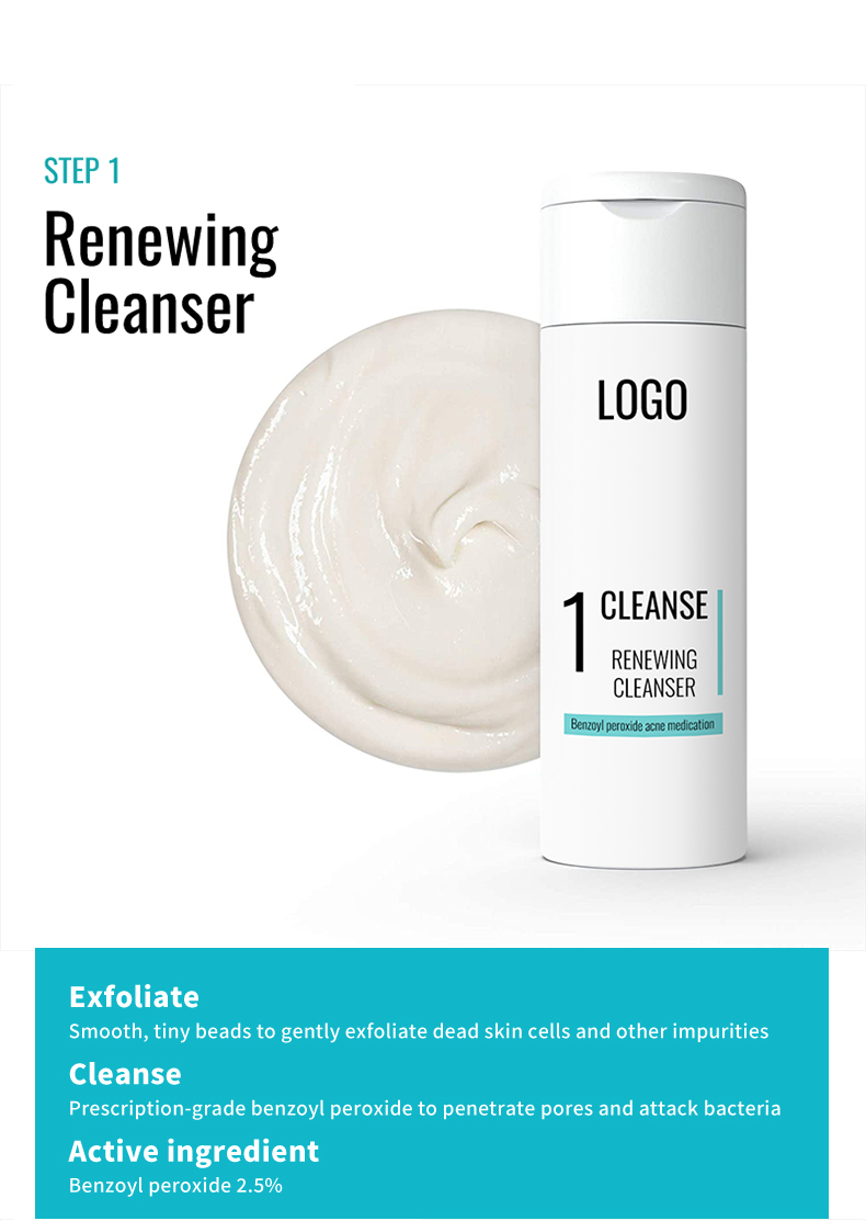 Private Label Oil Control Skincare Facial Cleanser Moisturizer Cream Toner Vegan Facial Skin Care Set