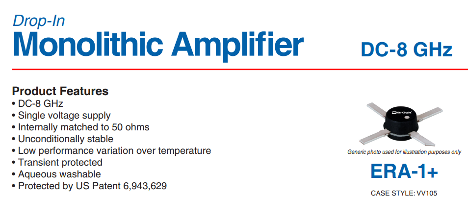 ERA-1+ Microwave Transistor Micro X Style Used For Pre Amplification
