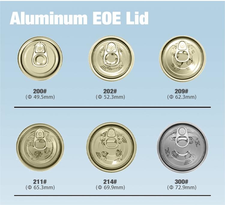 202 Aluminum Can Lids Bottle Caps 52mm Customized