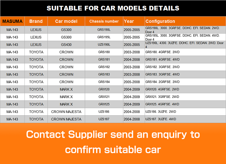 Japanese Car Control Arm 4871030200 48710-30200 for LEXUS GS300 GRS190L MA-143 MASUMA