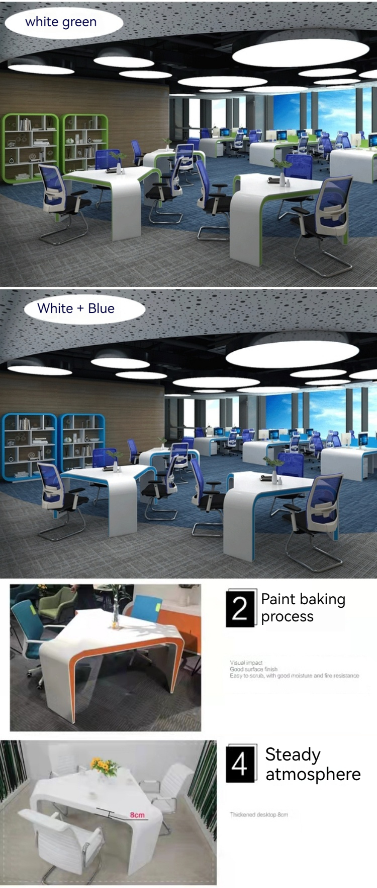ODM Modern Triangle Office Desk and Chair Combination Small Showroom Conference Table