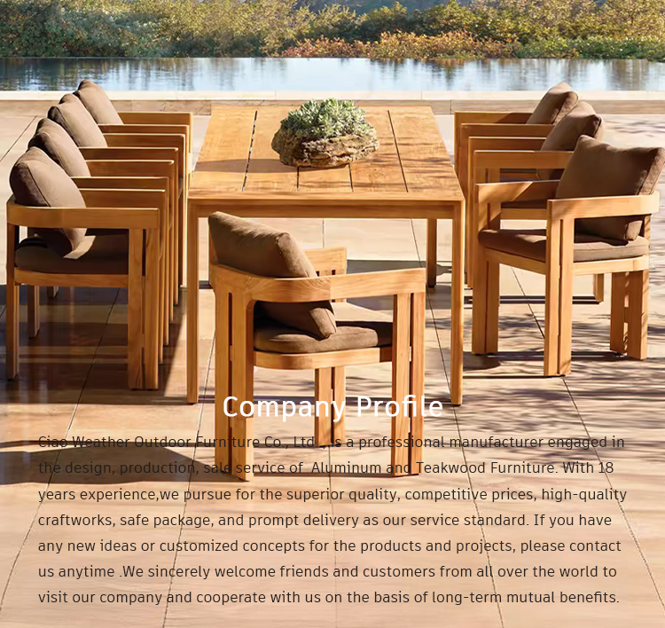 Customized Color Outdoor Dining Set Solid Teak Wood Dining Chair for end Teakwood Patio Garden Furniture