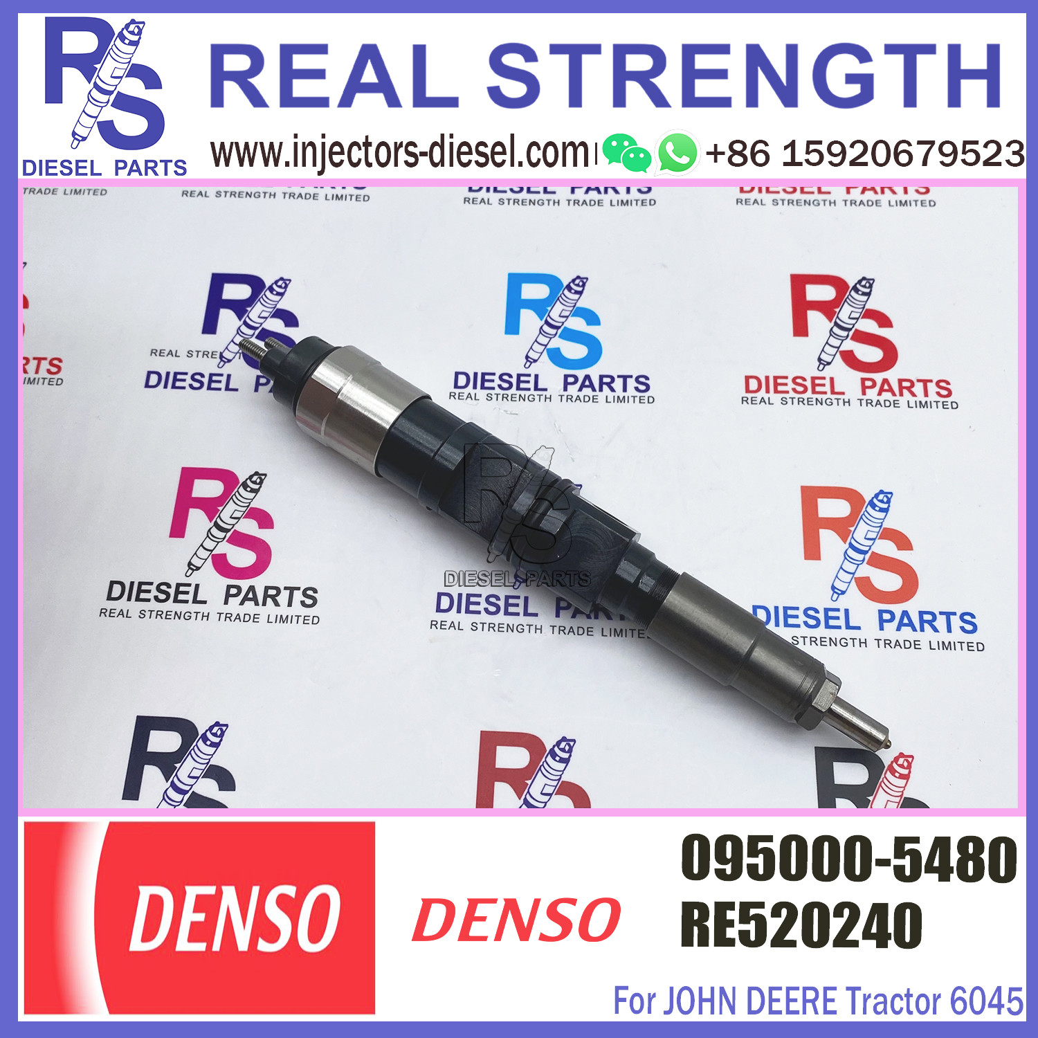 Diesel Fuel Common Rail Injector 095000-5480 Tractor 6045 RE520240 RE520333