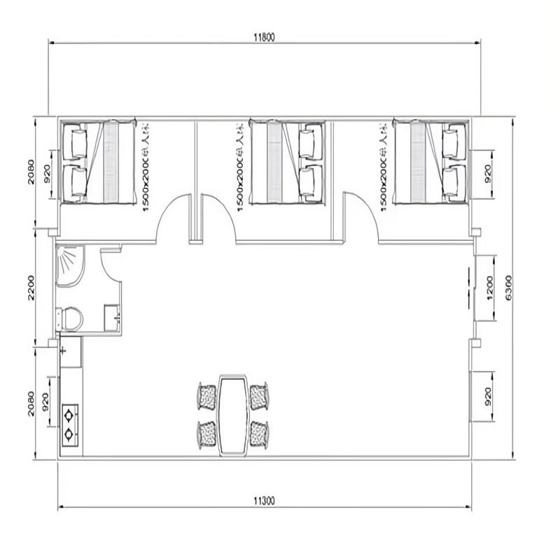 Mobile Living Container House with 2 Bedrooms and 1 Bathroom in Prefab Folding Design