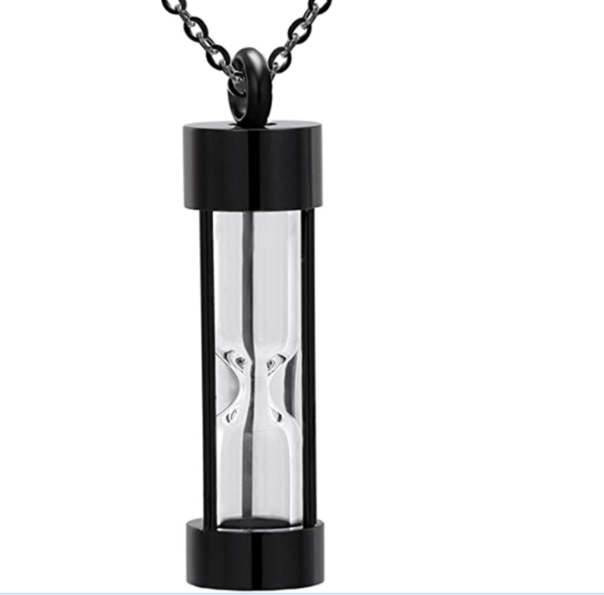 Stainless Steel Eternity Memory Hourglass Urn Necklace for Pet/Human A Loving Tribute