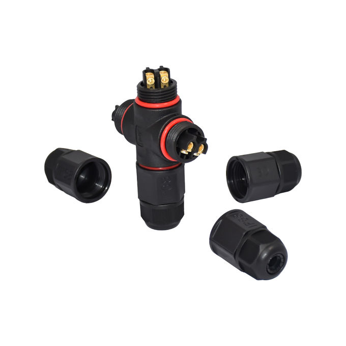 High Current Connector Power Wire Cross Type Four Way IP68 Waterproof Connector M20 2pin