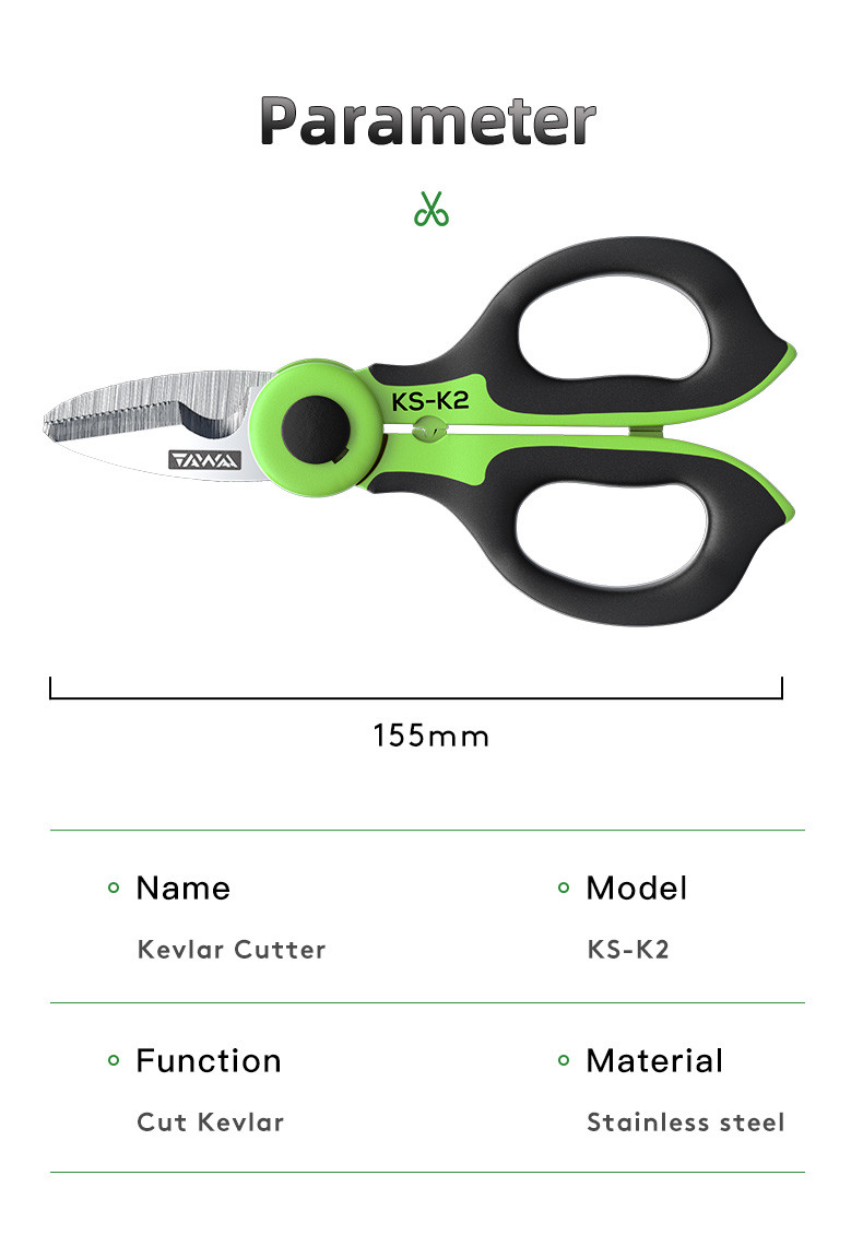 KS-K2 Fiber Optic Kevlar Cutter Stainless Steel Blade Fast Crimping Scissor Cleaver