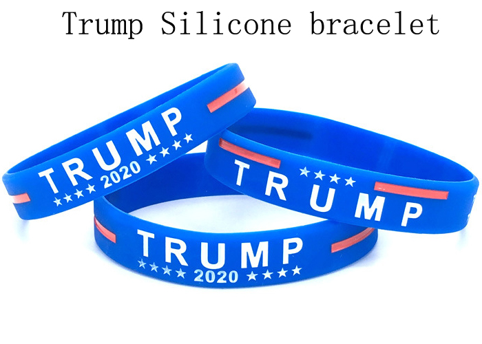 Blue color Silicone bracelet Trump Donald wrist strap custom OEM logo color size wrist