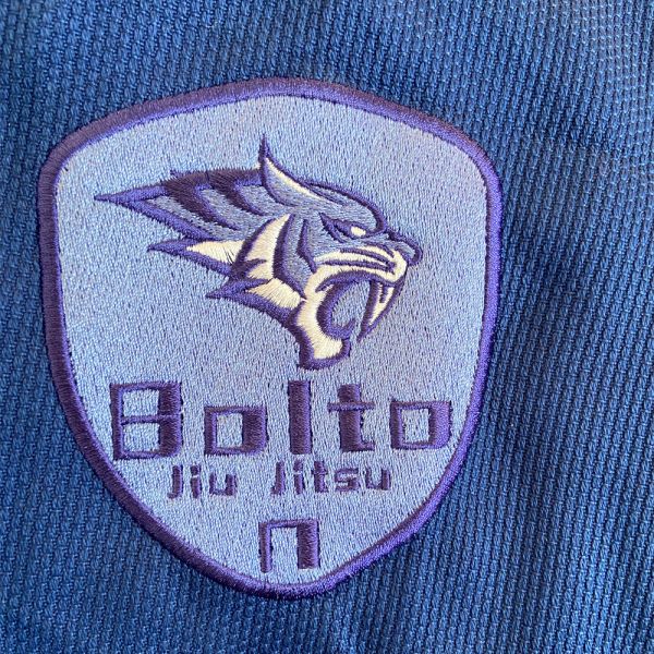 Custom embroidery detail on BJJ uniform