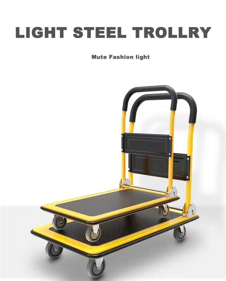 150kgs L73cm*W47cm*H98cm Platform Truck Foldable Platform Truck Push Dolly Multifunctional Heavy Duty Foldable Warehouse