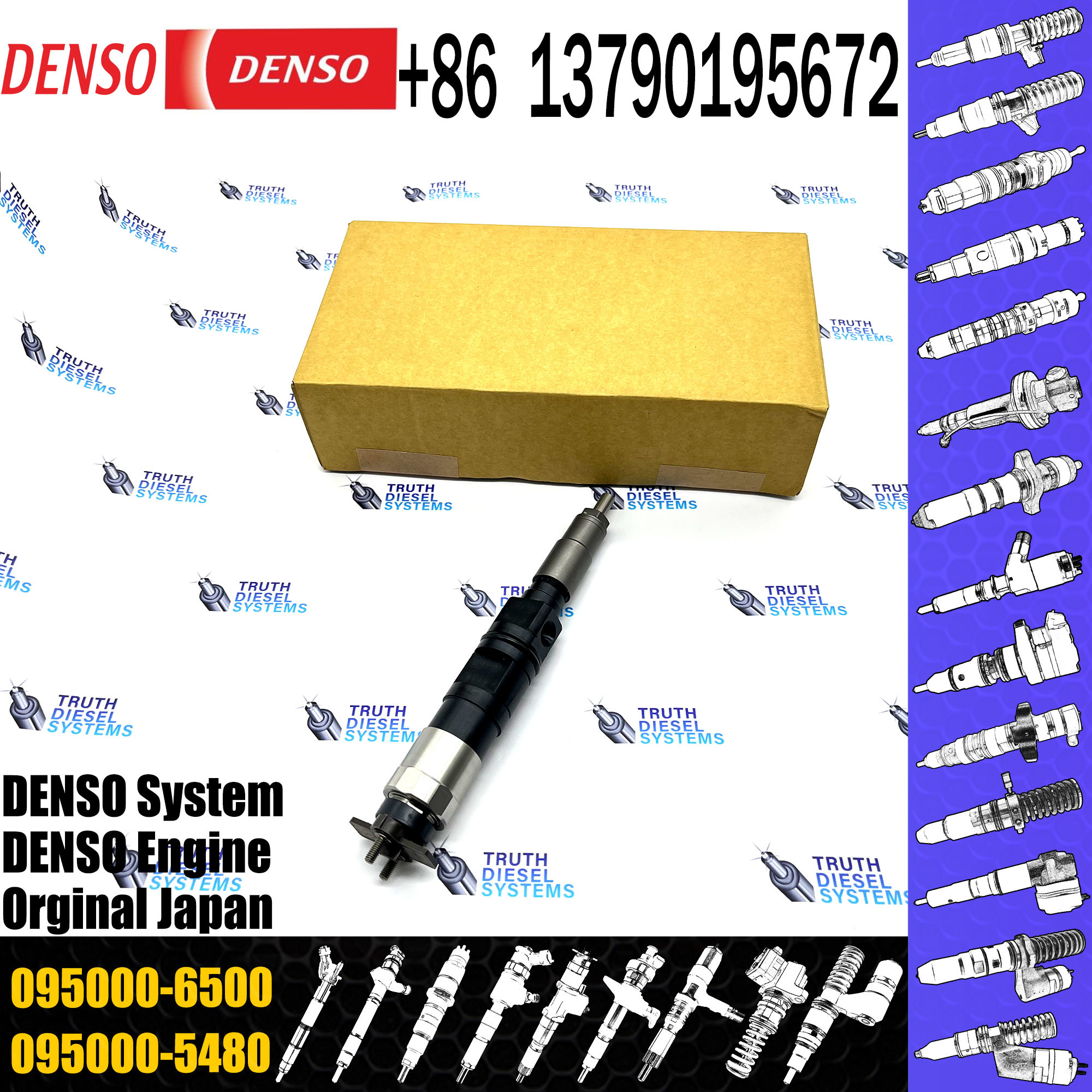 Common Rail Diesel Fuel Injector DZ100216 RE5291117 0950006500 095000-6500