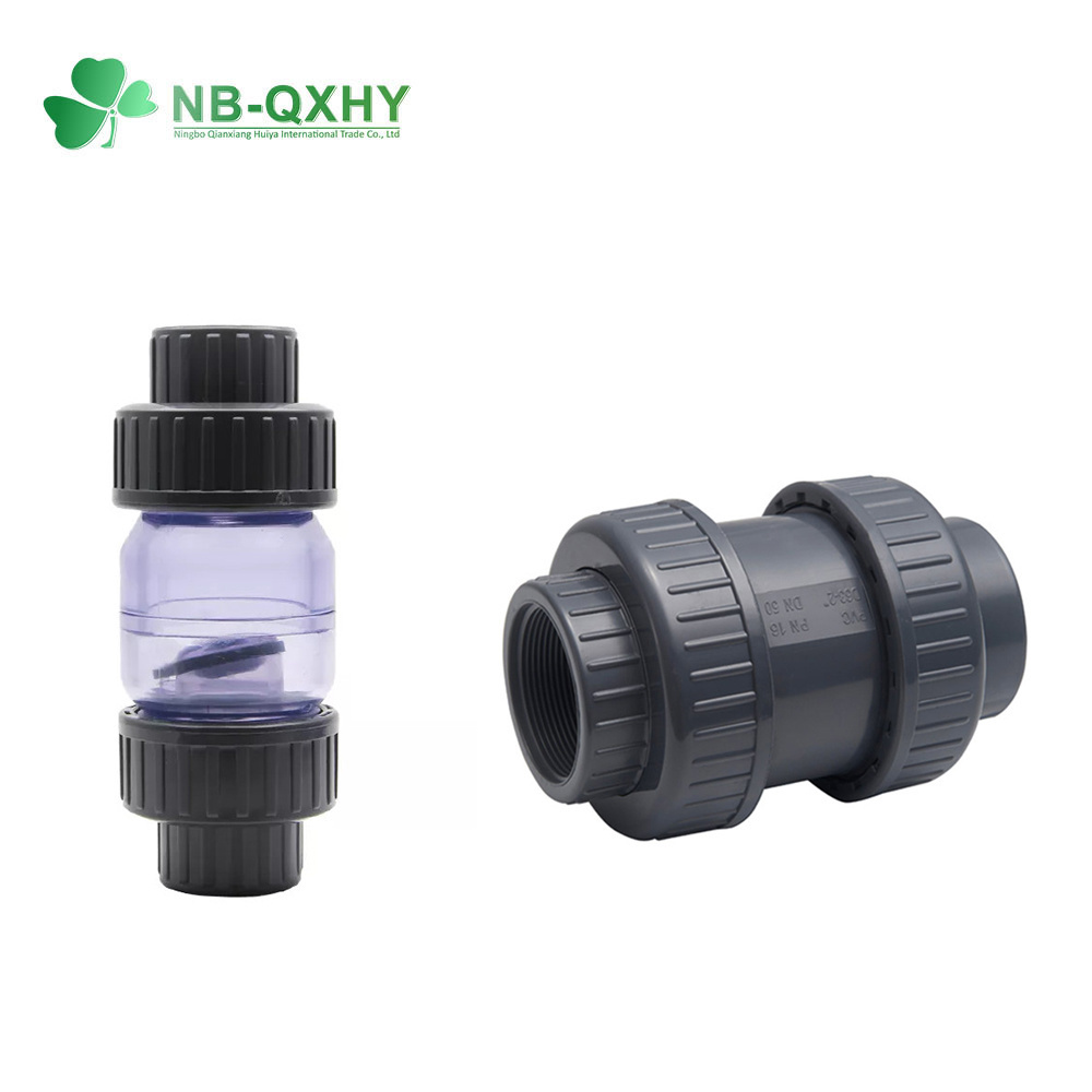 DIN Standard PVC/UPVC Transparent Union Non Return Swing Check Valve